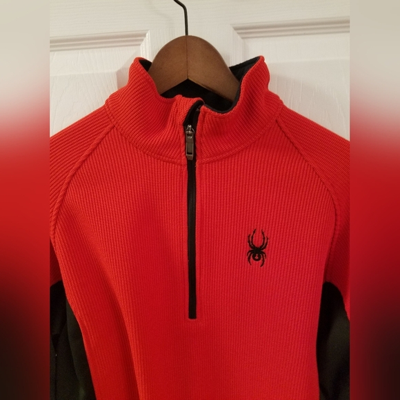 Spyder Men's Core Sweater 1/4 Zip Thermal Ski Red Size Medium - Picture 4 of 12